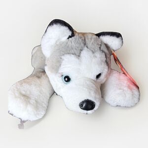 FAO‎ Schwarz Adopt-A-Pets Gray White Husky Luxury Super Plush 22”